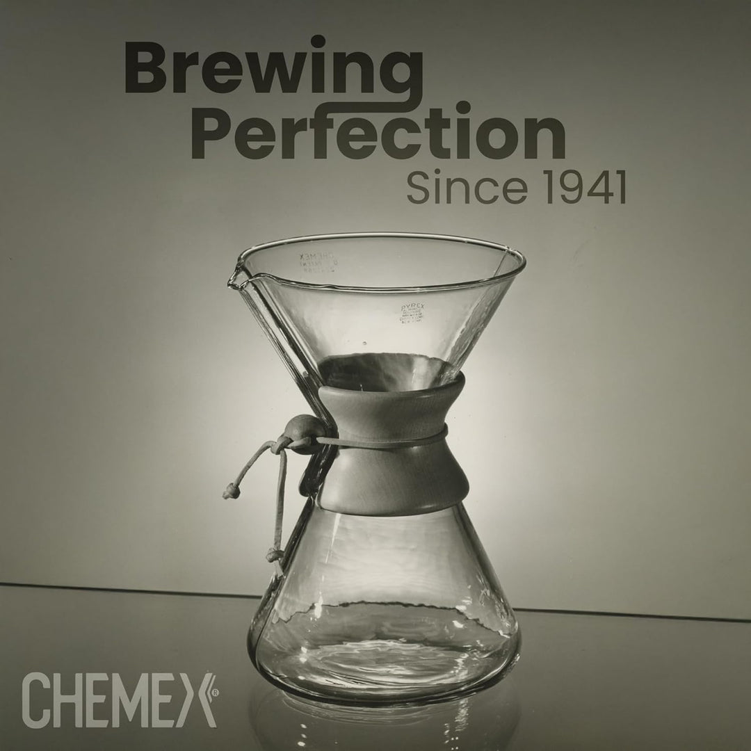 Chemex,CM-6GH,Kaffee AA8Zubereiter, Edelstahl,rostfrei, Farblos, mitGlasgriff, für bis zu 6Tassen mi