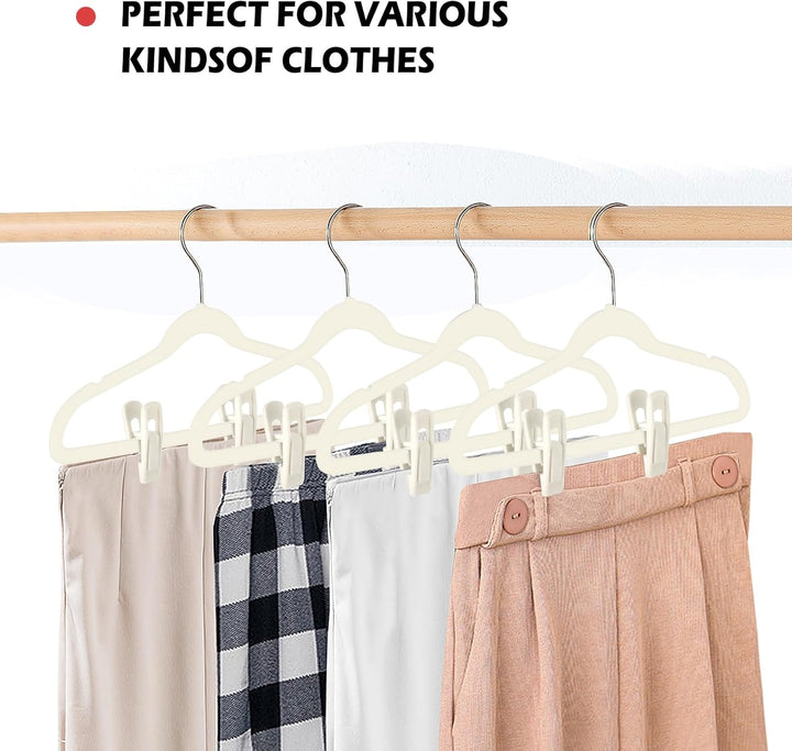 Tinfol Samt-Kleiderbügel-Clips, 24 Stück, Hosen-Samt-Clips, Kleiderbügel-Clip, Starke fingerbeflockt