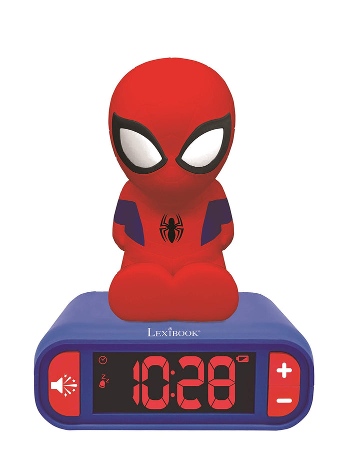 Lexibook, Spider-Man, Nachtlicht-Wecker, RL800SP | Klänge und Melodien, LCD-Display mit Hintergrundb