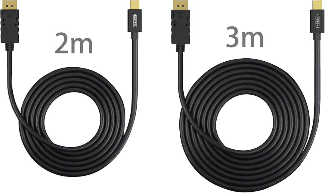 UNITEK Y-C611BK MiniDisplayPort/ Displayport Kabel m/2m Schwarz 2 M miniDP - DP, 2 M miniDP - DP