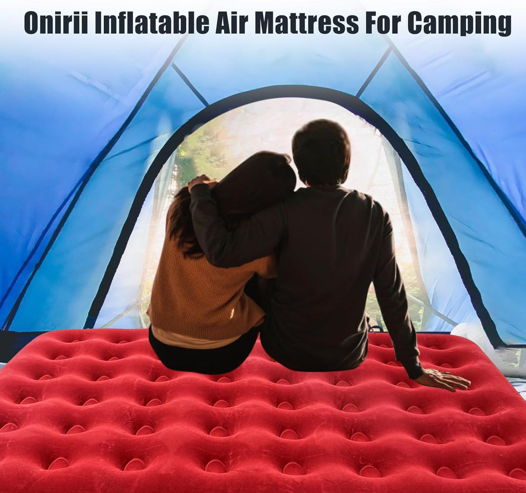 Icelus Doppel Aufblasbares Luftbett 204x 153 x 23 cm mit Luftpumpe,Campingmatratze Luftmatratze Aufb