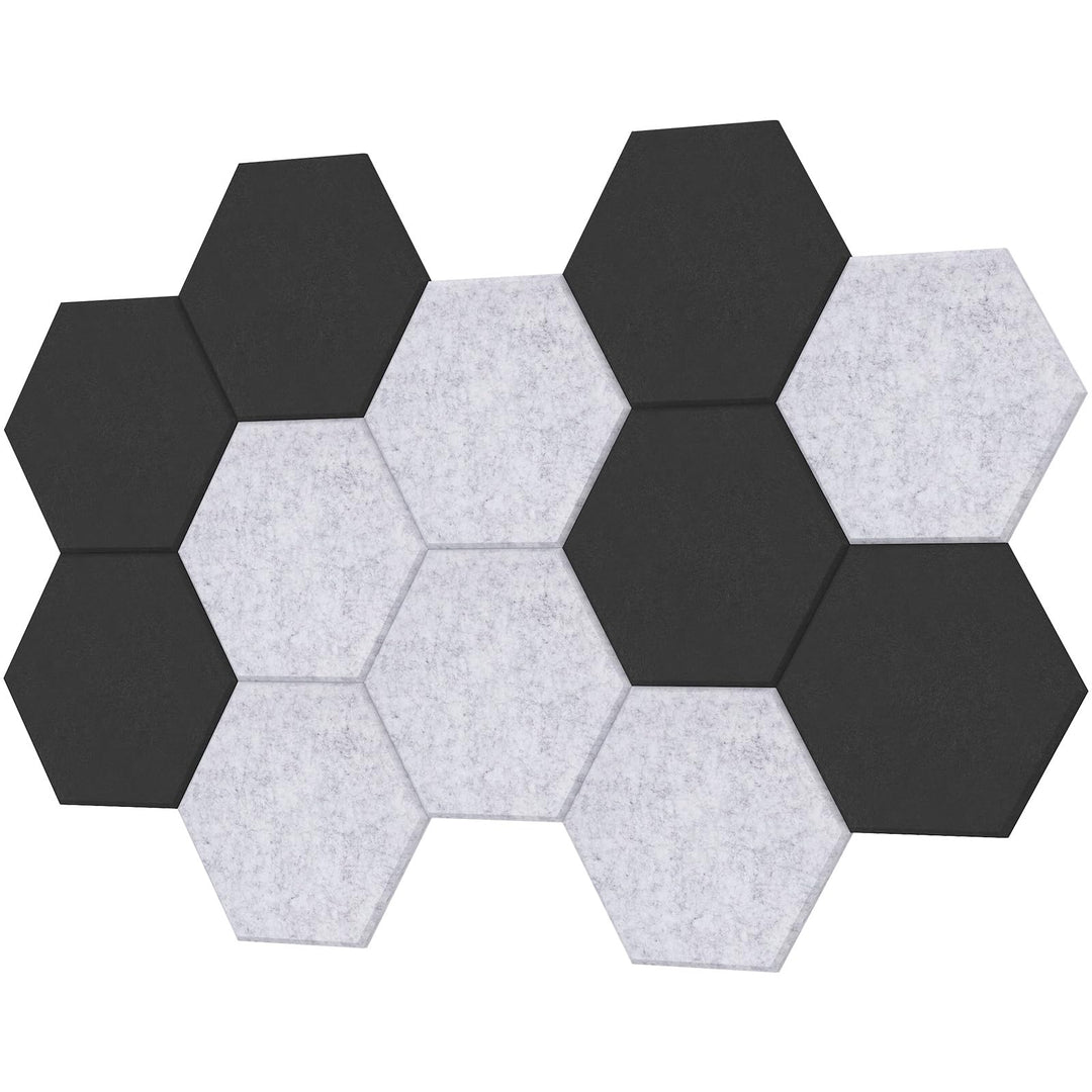 TONOR Schallschutzplatten, Wandpaneele für Akustische Behandlung und Wanddekoration, 6 St.Grau + 6 S