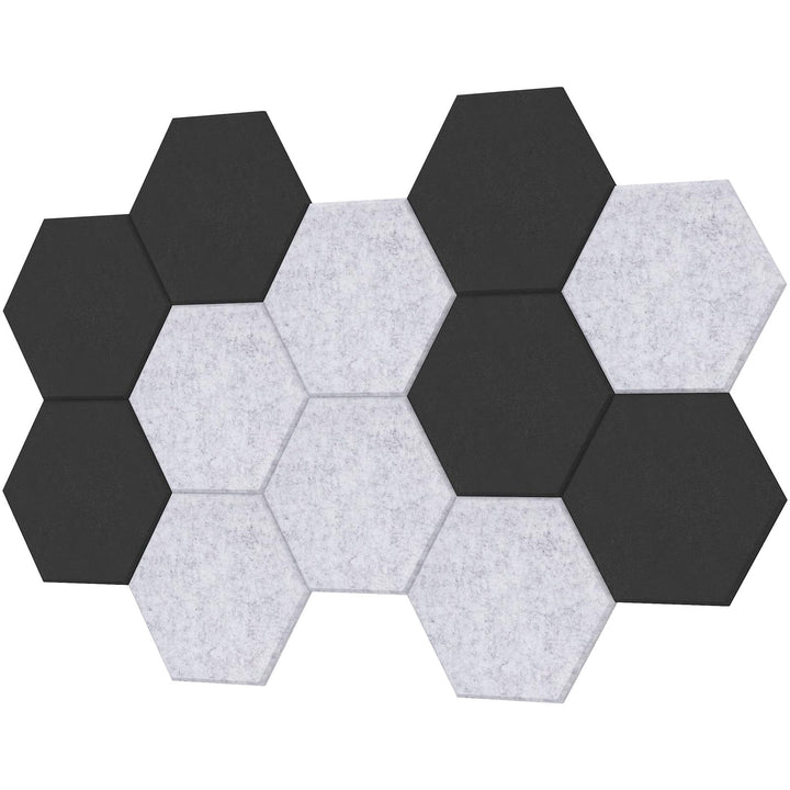 TONOR Schallschutzplatten, Wandpaneele für Akustische Behandlung und Wanddekoration, 6 St.Grau + 6 S