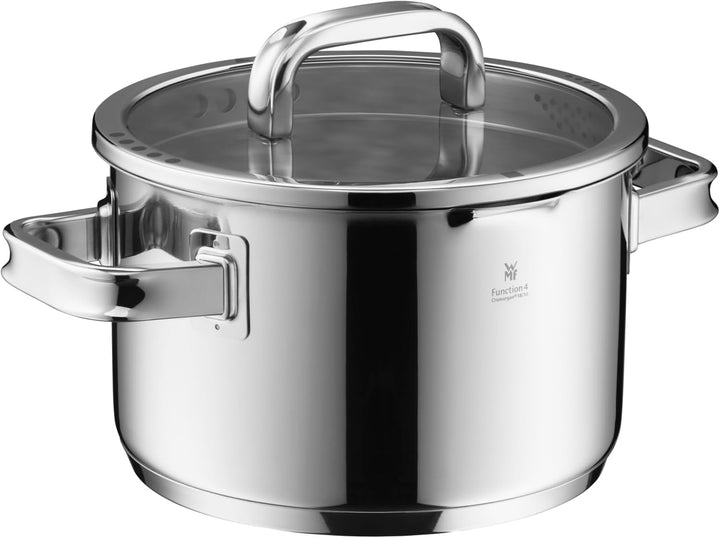 WMF Function 4 Advanced Kochtopf gross 20cm, Glasdeckel, Fleischtopf Induktion 3,4l, Cromargan Edels