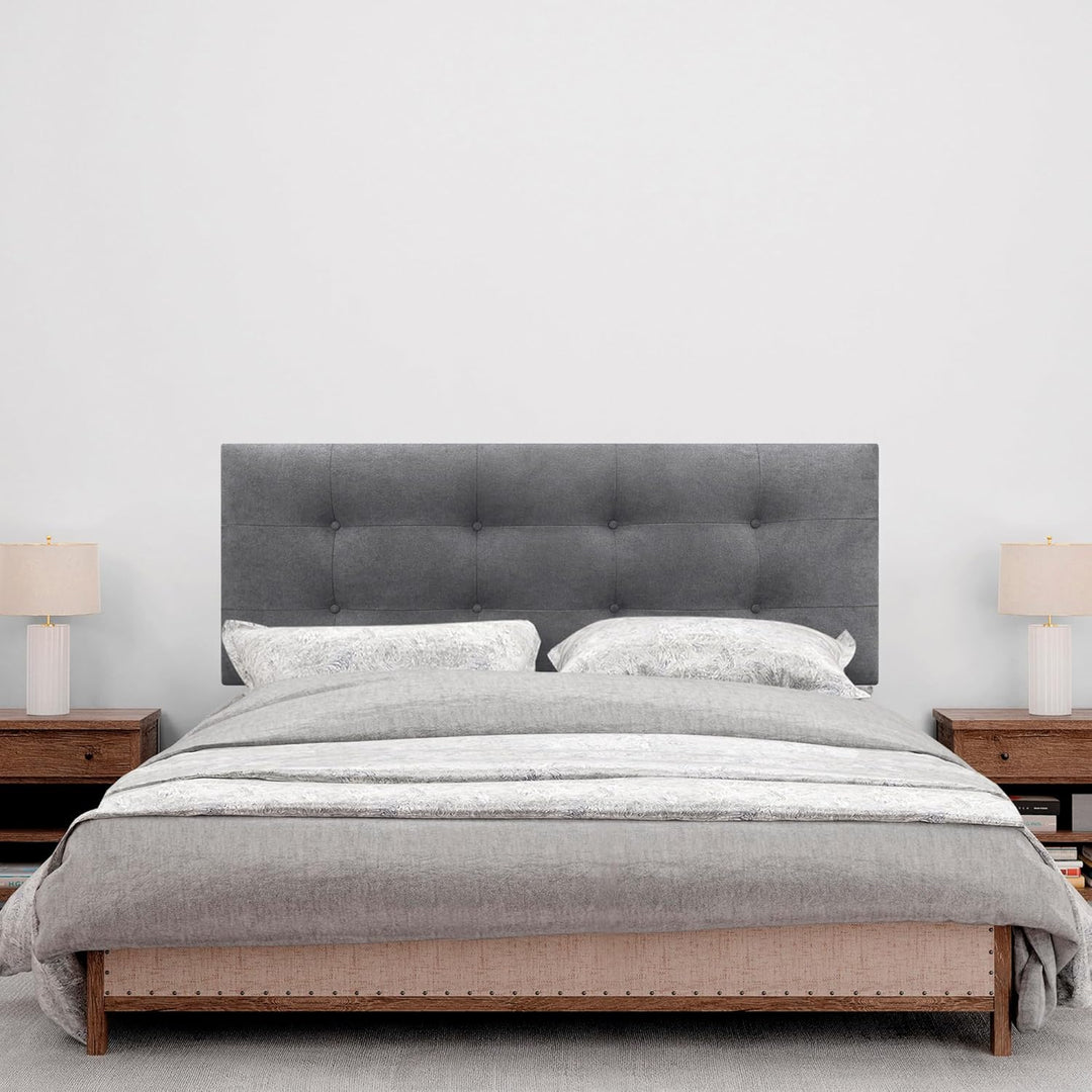 DHOME Kopfteil für Bett, gepolstert, 8 cm dick, gepolsterter Kopf, ACUALINE Stoff und Kunstleder, fü