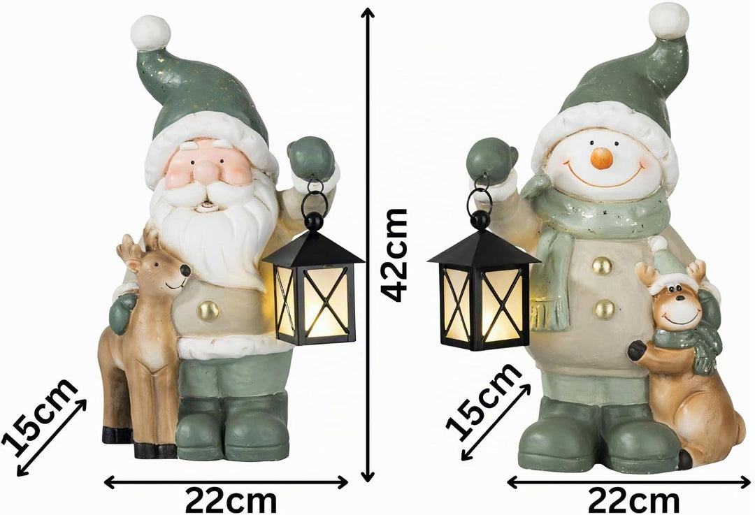 Weihnachtsdeko Figuren Gross 42cm Weihnachtsfiguren Beleuchtet Innen LED Figuren Weihnachten mit Tim