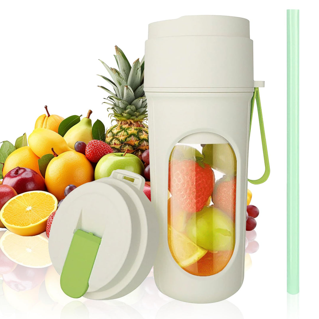 Smoothie Maker to Go, 450ml Tragbarer Mixer, Portable Blender mit 12-Klingen Edelstahl, Mini Mixer f