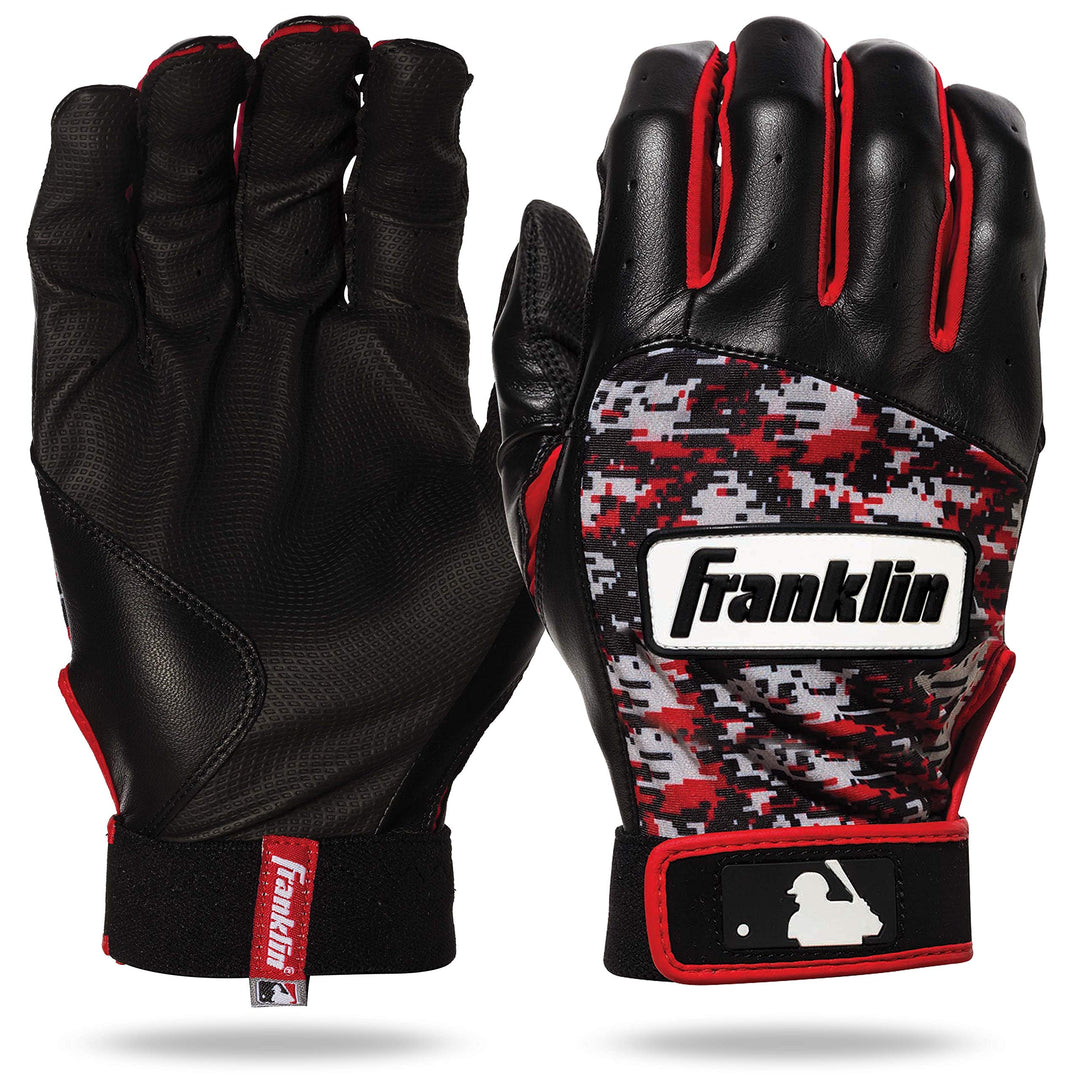 Franklin Sports MLB Digitek Baseball-Schlaghandschuhe Gray/Black/Red Digi Erwachsene S, Gray/Black/R