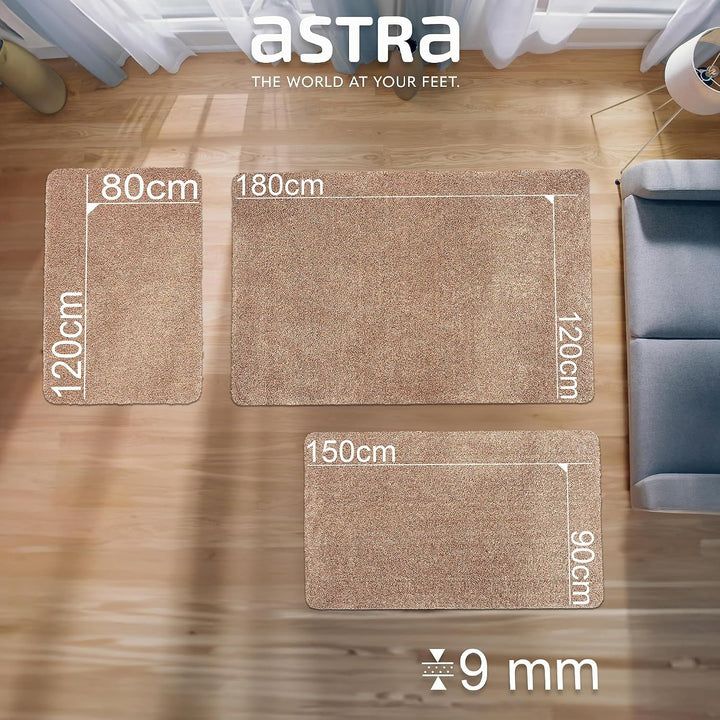 Astra Schmutzfangmatte innen waschbar 80x120 cm – Sauberlaufmatte beige 100% Baumwolle Türmatte - En