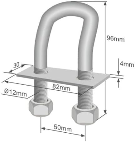 MelTruck® 10x U-Bügel Zurrbügel 800kg Ladungssicherung Zurröse M12 800 kg Zurrhaken Zurrmulde