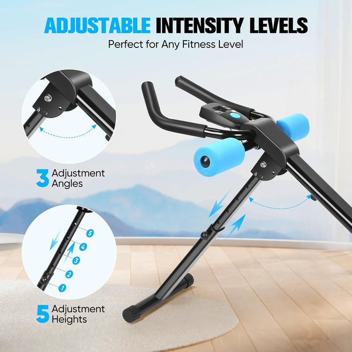 Bauchmuskeltrainer für Zuhause, 3 Einstellbare Winkel & 5 Höheneinstellungen/150kg Belastbarkeit, Au