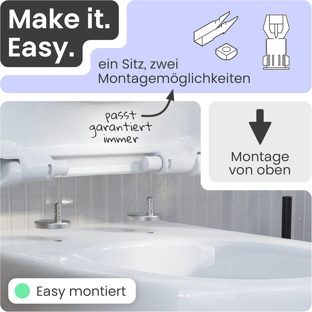 instmaier | D-Form | Toilettendeckel mit Absenkautomatik weiss | Made in Germany | Toilettensitz aus