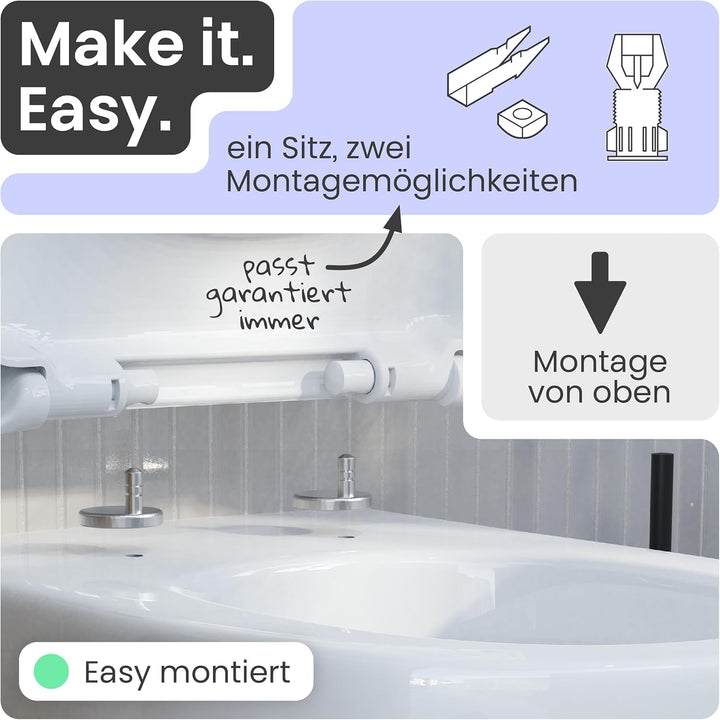 instmaier | D-Form | Toilettendeckel mit Absenkautomatik weiss | Made in Germany | Toilettensitz aus