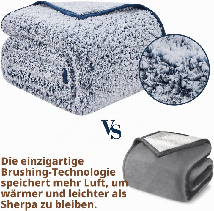 EMME Sherpa Decke Kuscheldecke, Dick und Elegant, Sofadecke Doppelgesicht Extra Weich, Warme Gemütli