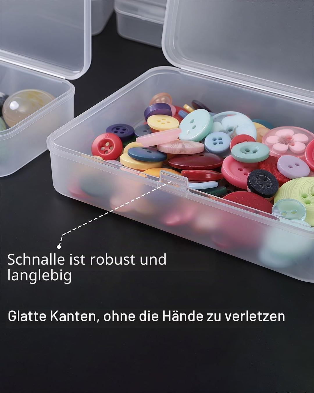 LJY 28 Stück gemischte Grössen rechteckige leere Mini-Aufbewahrungsbehälter aus Kunststoff mit Decke