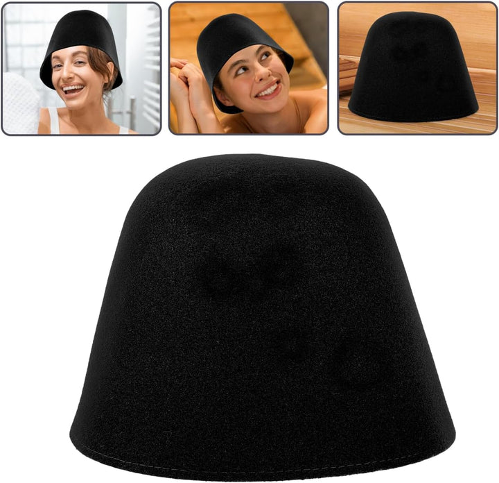 Sosoport Felt Sauna Hut Für Damen Und Herren Atmungsaktive Wasserabsorbierende Saunamütze Filz Für S