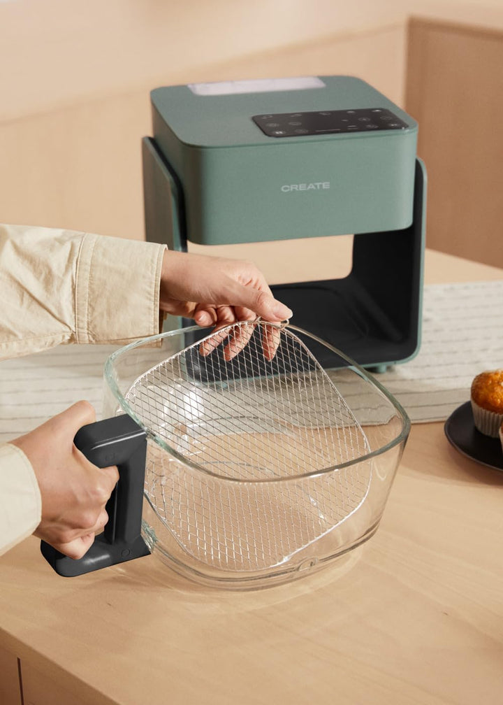 CREATE/AIR FRYER MIST/Ölfreie Heissluftfritteuse 4.2L mit Wasserdampfgarer Salbeigrün/Fassungsvermög