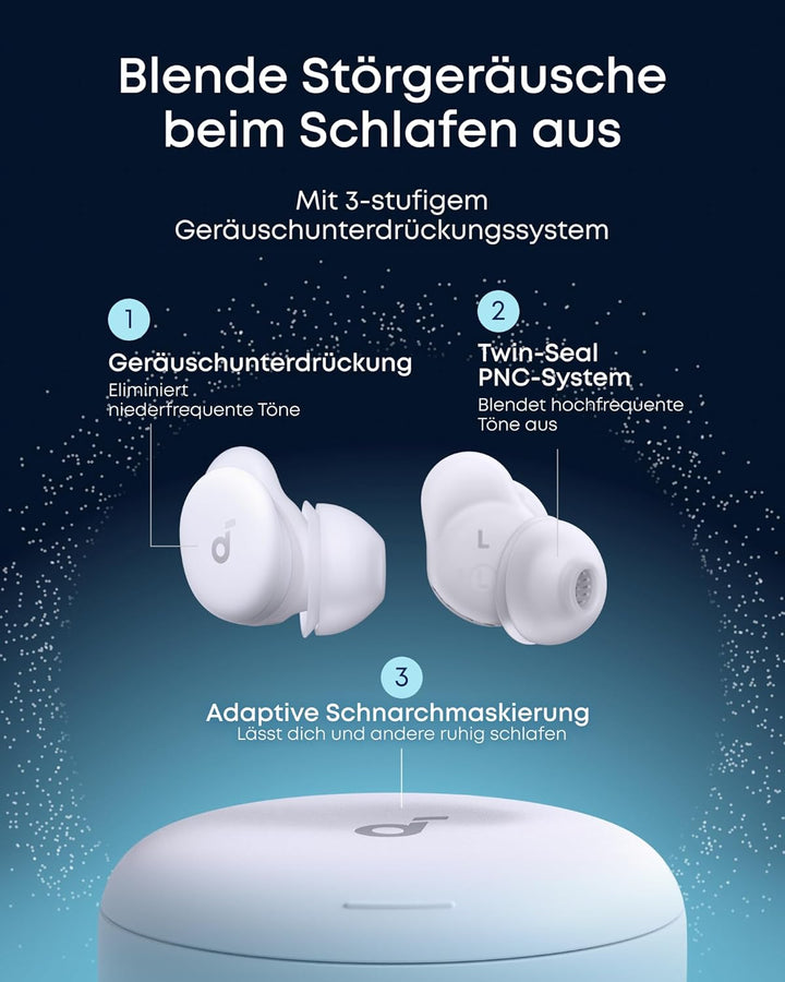 soundcore Sleep A30 von Anker, Schlafkopfhörer, Geräuschmaskierung, Bluetooth-Kopfhörer, adaptives S