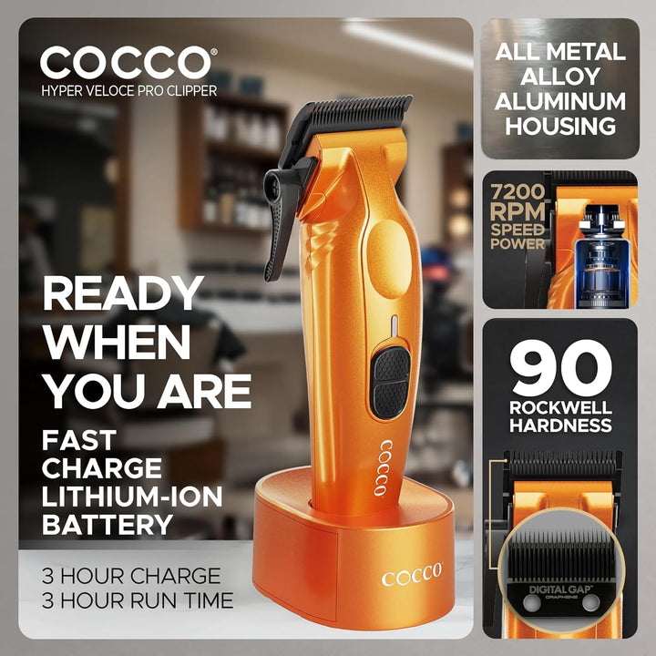 Cocco® Hyper Veloce Pro Clipper Collection: Präzisions-Schermaschine für Profis - Digital Gap™ Graph