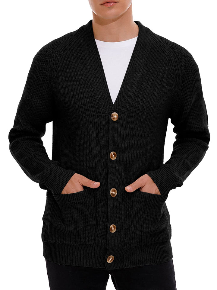 Hisir Strickjacke Herren Pullover Cardigan Feinstrick Klassischer V Ausschnitt Winter Warme Weiche S