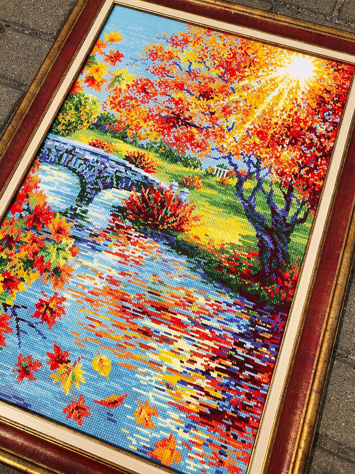 Riolis Kreuzstich Set Sonniger Herbst, Zählmuster, 40x60cm