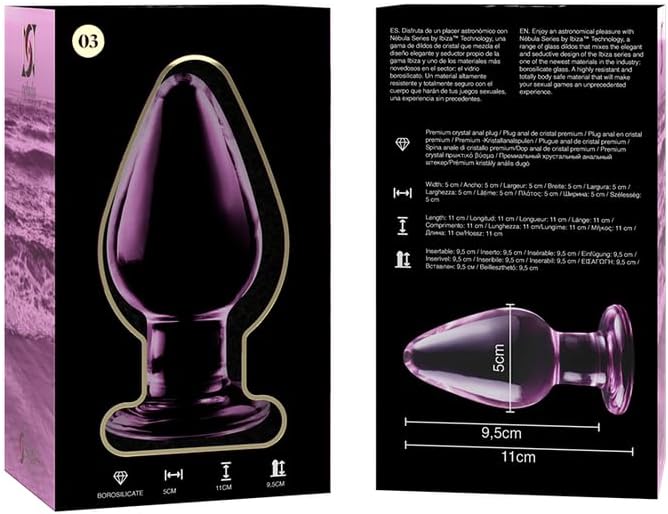Model 3 ANAL Plug Borosilicate Glass 11 X 5 cm PINK