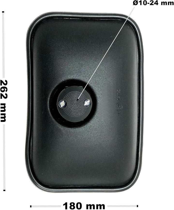 MelTruck® 2x Aussenspiegel 262x180 mm Seitenspiegel Ø10-24 mm E20 R400 für LKW Bagger Traktor
