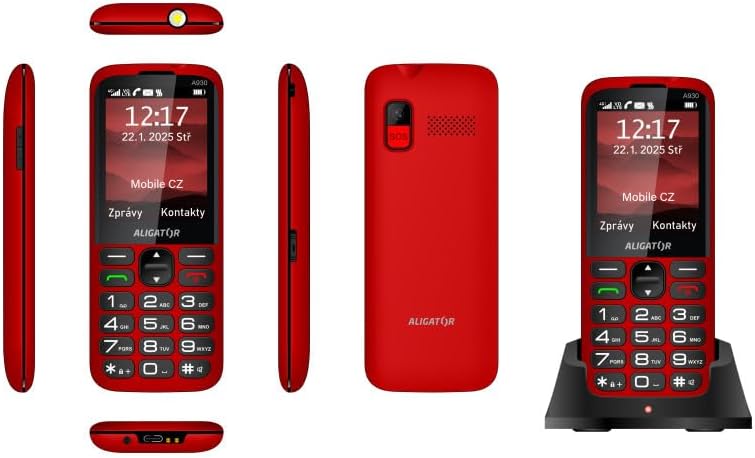 ALIGATOR AZA930R Senioren-Grosstasten 4G/LTE Handy mit SOS-Knopf und SOS Locator. Anwendung „Rettung
