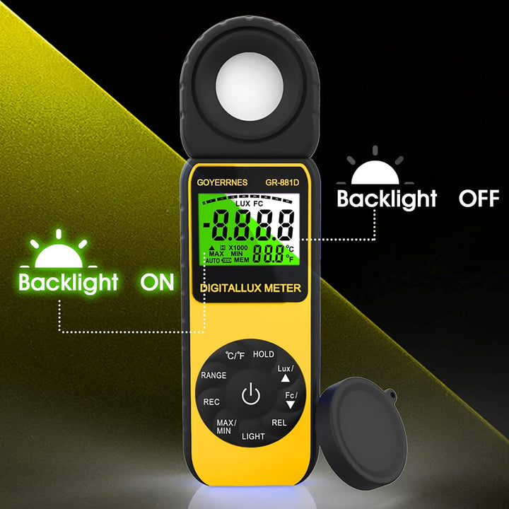 Luxmeter, Belichtungsmesser Lichtmessgerät Digitales Beleuchtungsstärkemessgerät 0~400.000 Lux Photo