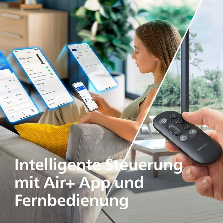Philips Smarter Turmventilator 7000 Series – 8,4 m/s stark, ultraleise 22 dB, energieeffizient, App