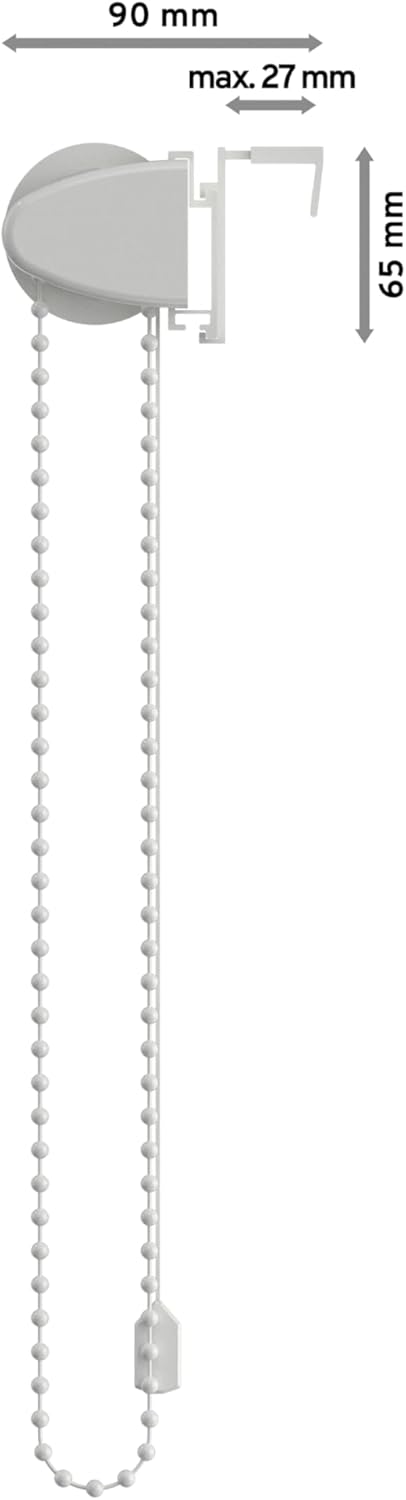 INTERDECO Verdunkelungsrollo/Thermo Rollo, Rot BxH 98,5 x 175 cm, Klemmfix Rollos ohne Bohren, Seite