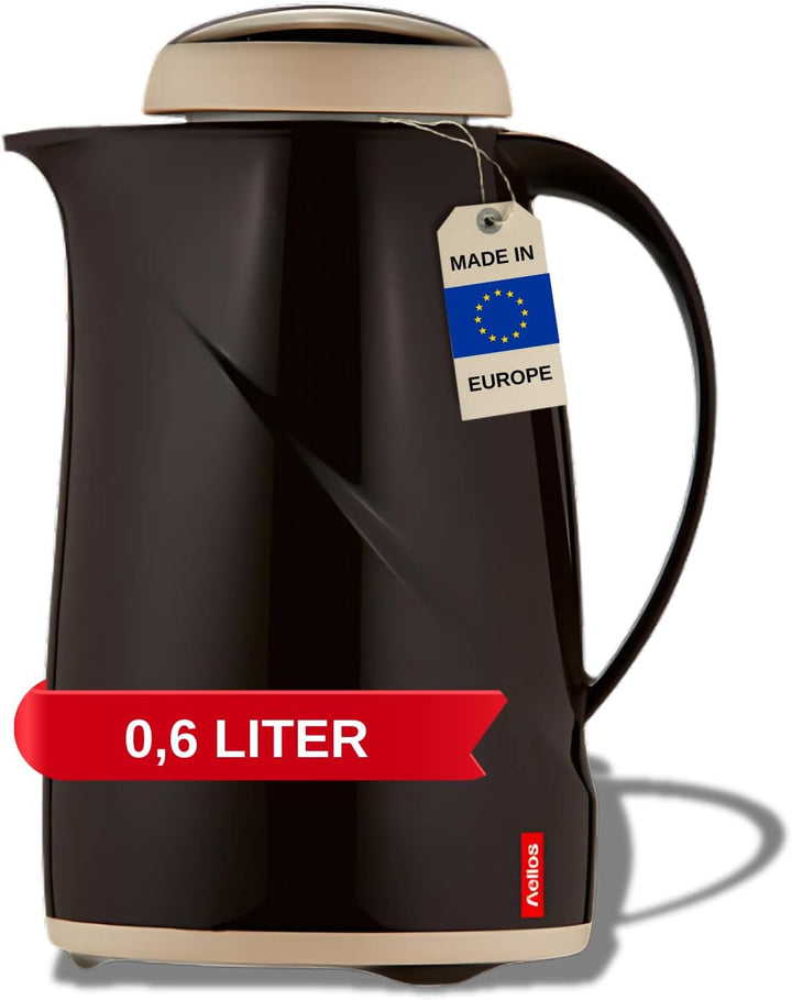 Helios Wave Kunststoff-Isolierkanne, Cappuccino, 0,6 Liter Cappuccino 0,6 Liter, Cappuccino 0,6 Lite
