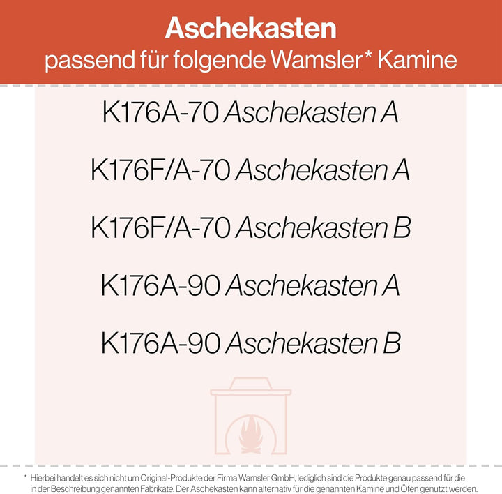 Aschekasten - Passend für Wamsler Kaminöfen inkl. Modellübersicht - Aschkasten aus verzinktem Stahlb