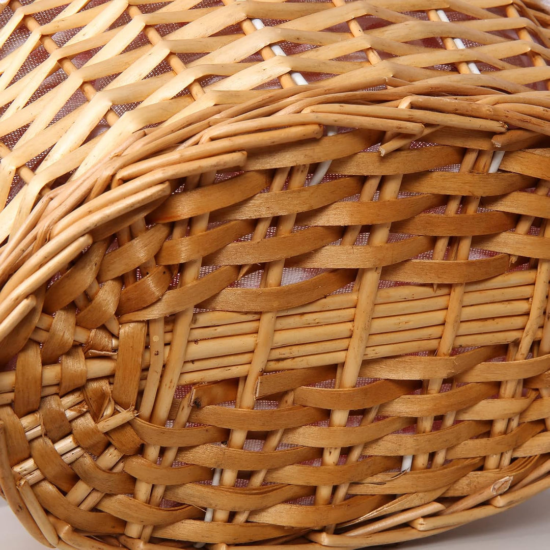 Weidenkorb mit Griff, gewebter Korb, klappbarer Griff, tragbarer Rattan-Picknickkorb, Servierkorb mi