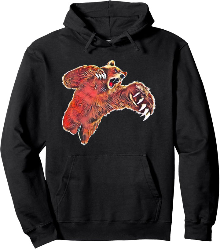 Grizzly Grizzlybär Bären Bär Raubtier Krallen Zähne Pullover Hoodie