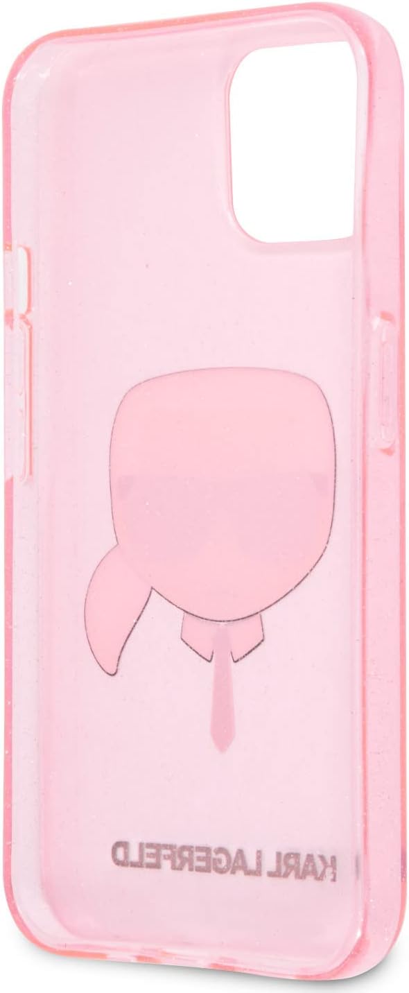 KARL LAGERFELD KLHCP13XKHTUGLP Hülle für iPhone 13 Pro Max 6,7" rosa Glitter Karl`s Head