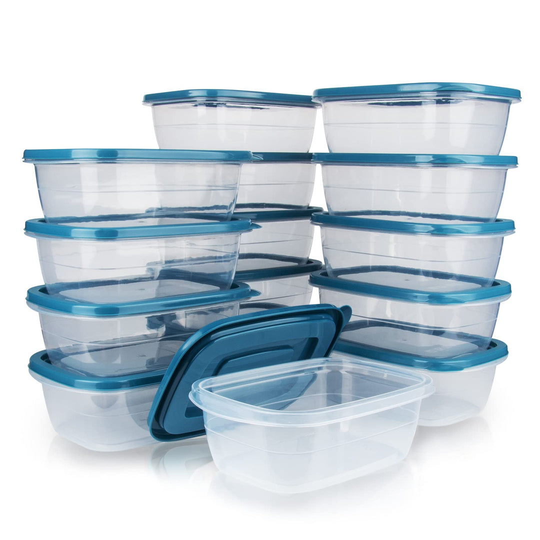 EFISH 15PCS Rechteck Kunststoff Portion Box Sets mit Deckel，Food Aufbewahrungsbox, Behälter Sets, Le