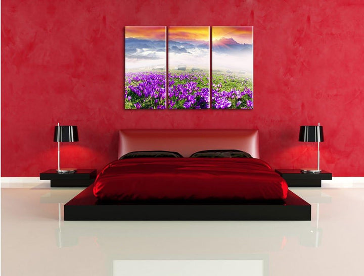 Pixxprint Sonnenaufgang im Karpaten Gebirge als Leinwandbild/Grösse: 3Teilig / Wandbild/Kunstdruck/f