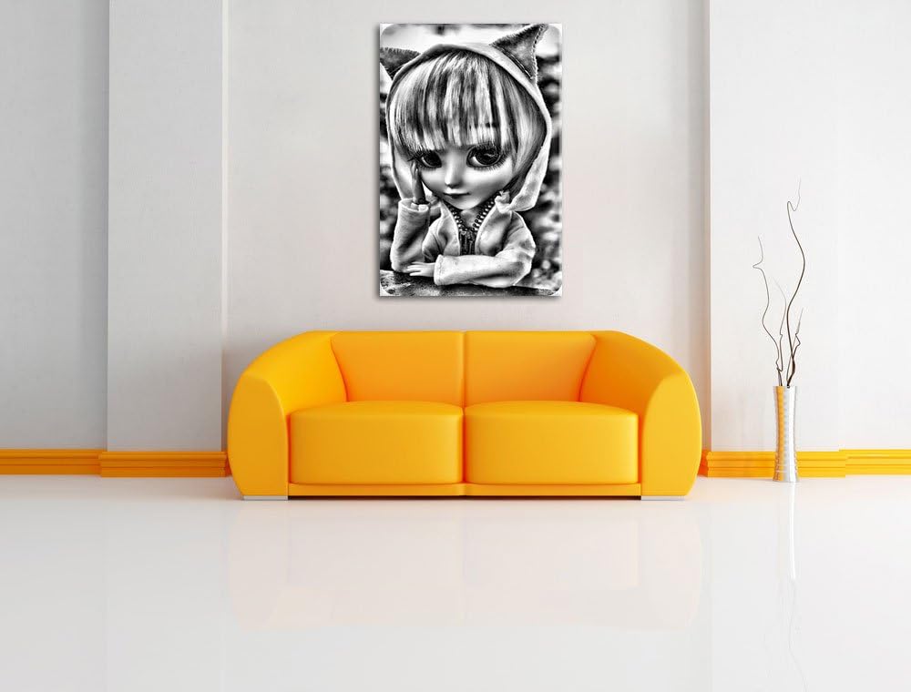 Pixxprint Pullip-Puppe / 100x70cm Leinwandbild bespannt auf Holzrahmen/Wandbild Kunstdruck Dekoratio