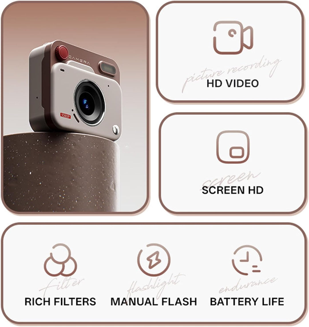 Digitalkamera, 1080P 48MP Point Shoot-Kompaktkamera mit 1,77-Zoll-LCD-Display, OTG, 6 Filtern, unter
