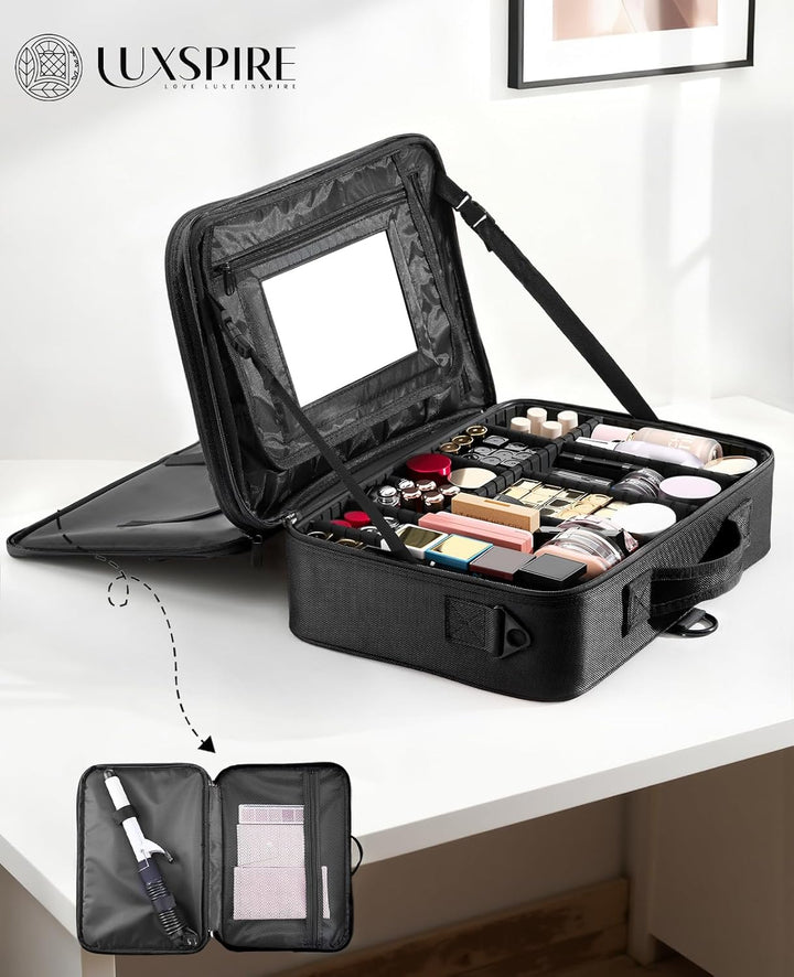 Luxspire Kosmetiktasche Gross Make Up Tasche Reise, Multifunktion Schminkkoffer Kosmetika Etui Tasch
