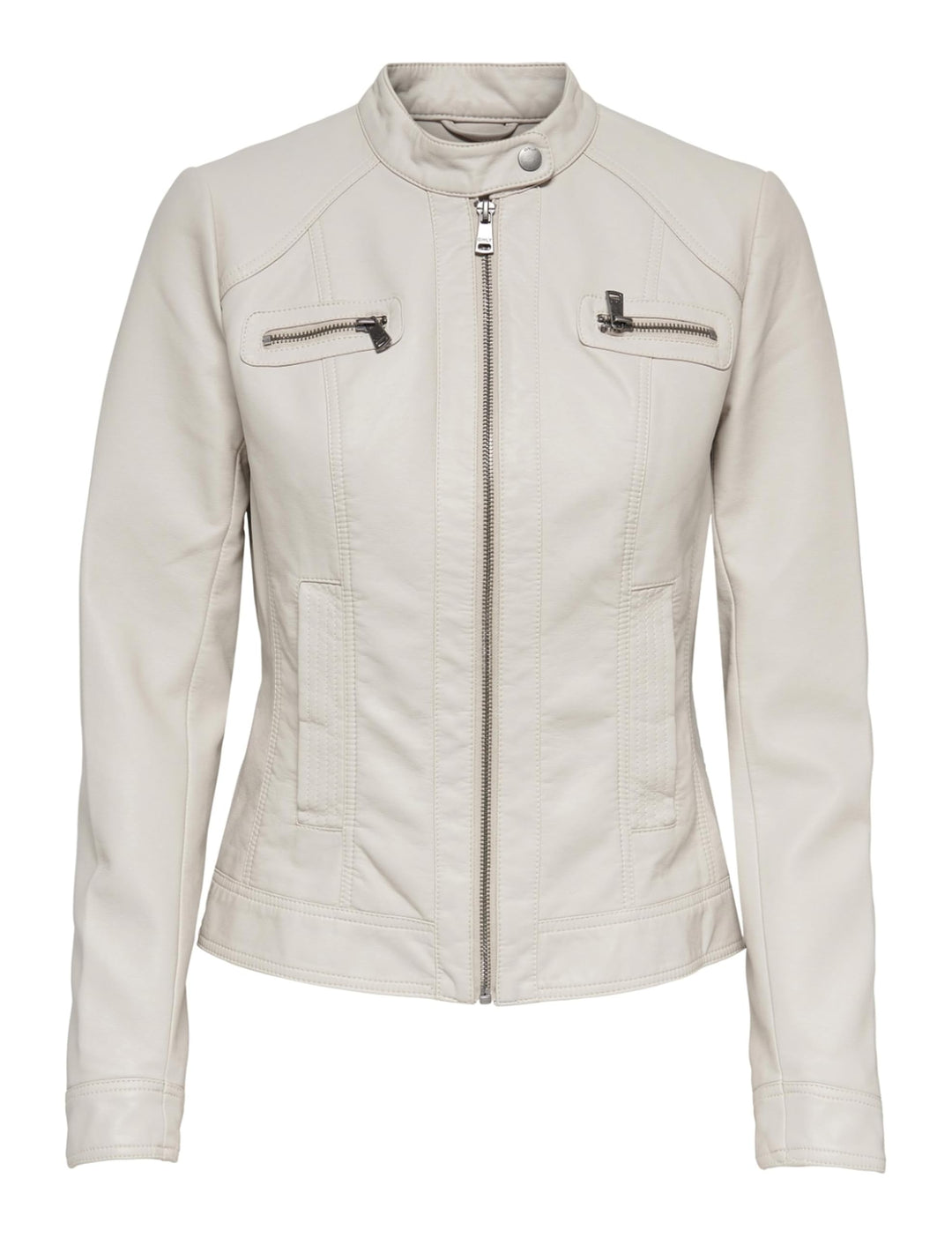 ONLY Damen Onlbandit Faux Leather Biker OTW Noos numeric_34 Moonstruck, numeric_34 Moonstruck