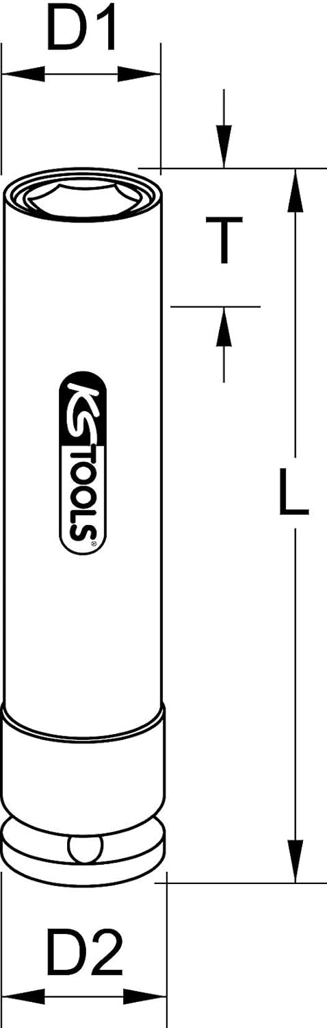 KS Tools 515.2043 1/2" Spezial-Alu-Felgen Kraft-Stecknuss, XL, 17mm