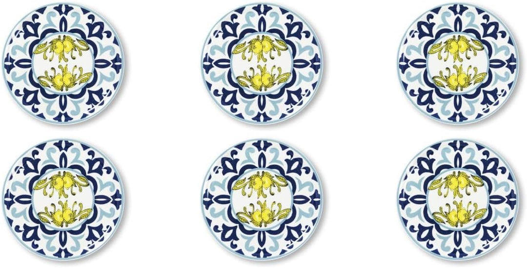 Excelsa 65157 Amalfi Set mit 6 Pizzatellern, Porzellan