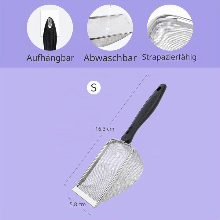 Niteangel Hamster Badesandschaufel - Edelstahl-Sandsubstrat-Schaufel mit feinem Maschengittersieb, p