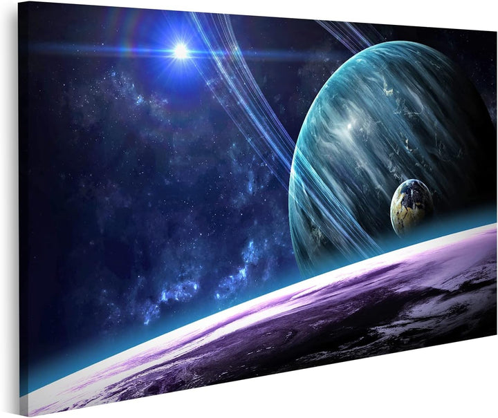 islandburner Bild auf Leinwand Universum Planeten Sternen Und Galaxien Bilder Wandbilder Poster Lein