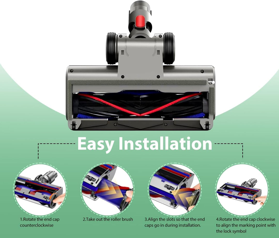 Bürste Kompatibel mit Dyson V7 V8 V10 V11 V15 Staubsauger, Ersatzteile Bürstenkopf mit LED-Leuchten,