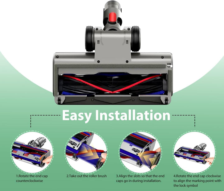 Bürste Kompatibel mit Dyson V7 V8 V10 V11 V15 Staubsauger, Ersatzteile Bürstenkopf mit LED-Leuchten,
