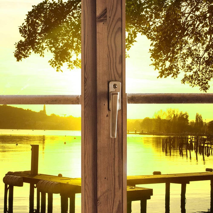 Feeby Vlies Leinwandbild Sonnenuntergang Über Einem See 90x60 cm Druckbild Wandbild Wanddekoration D