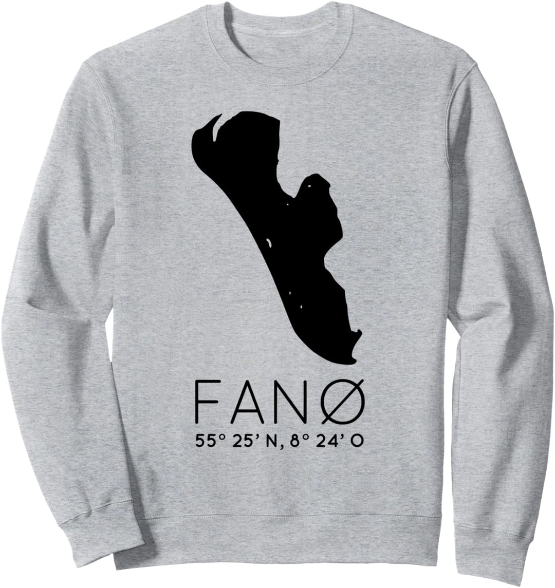 Fan Dänemark Insel Fanö Koordinaten Silhouette Karte Sweatshirt